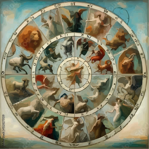 
digital art of the cosmic circle of signs 4