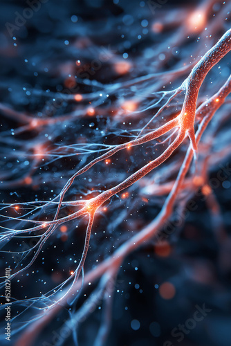 Hippocampus neuron activity. Cognitive enhancement through active hippocampal network techniques. photo