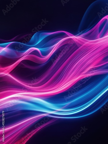 Wallpaper Mural Abstract background of modern tech gradient waves in blue and pink hues, technology, modern, abstract, background, waves. Dynamic abstract light trails in neon pink and blue hues. Torontodigital.ca