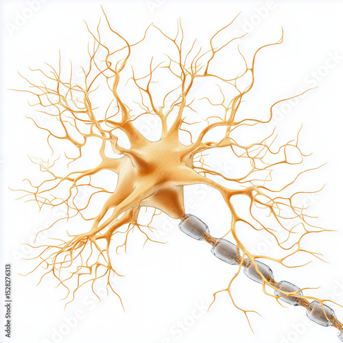 Hippocampus neuron activity. Hippocampal neuron activity visualized in web pulses of brain function. photo