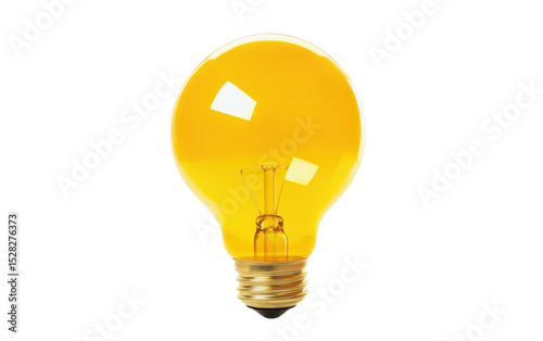 Yellow light bulb is lit up