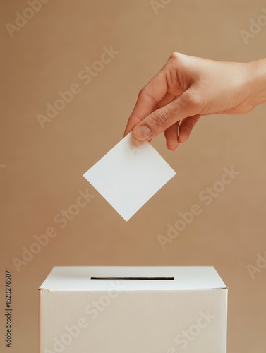 Close-up of a voting box with a hand just above, ready to drop a ballot