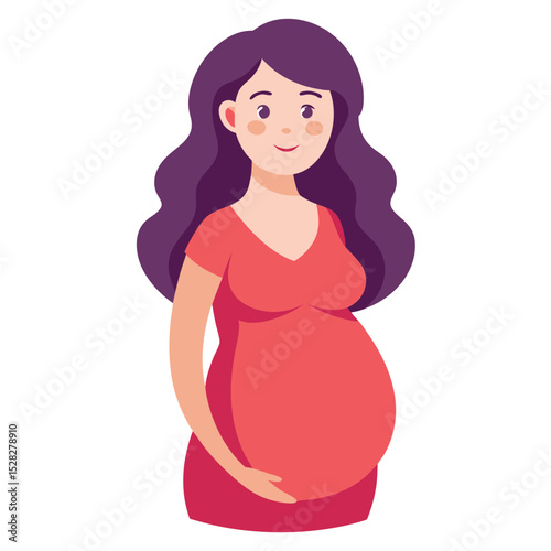 Expecting Mother Illustration of a Pregnant Woman
