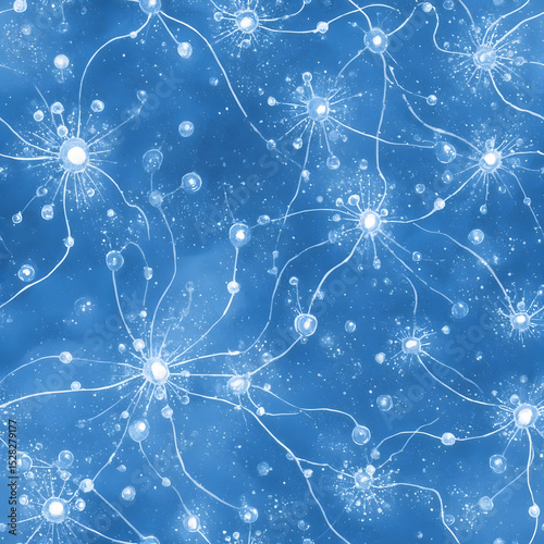 Blue Abstract Neural Network Background - Science and Technology Concept Art