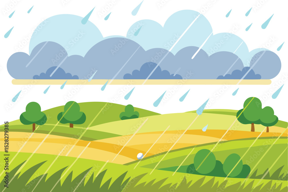 Obraz premium Rainy day field