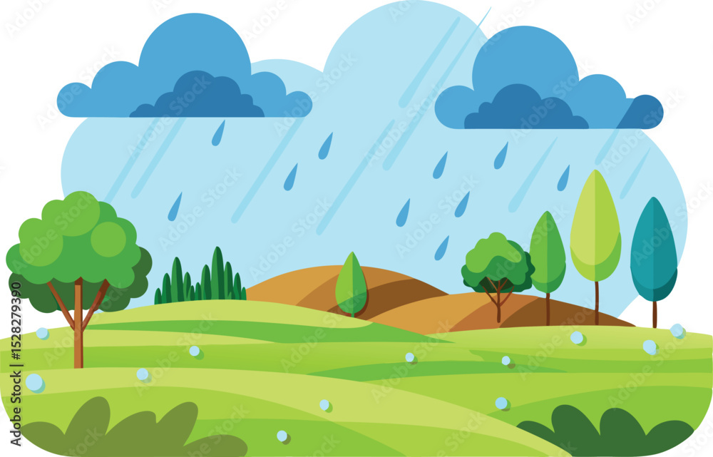 Fototapeta premium Rainy day field