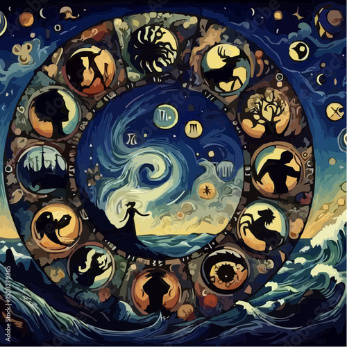 
the mystical circle of signs in digital art 5