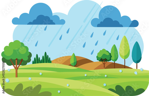 Rainy day field
