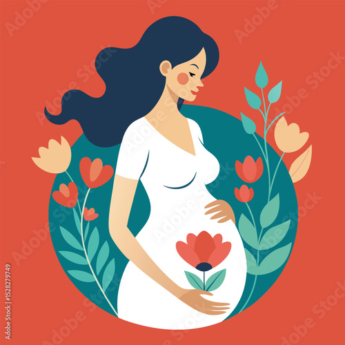 Expecting Mother A Beautiful Illustration of Pregnancy and New Life