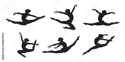 silhouettes of dancing girls