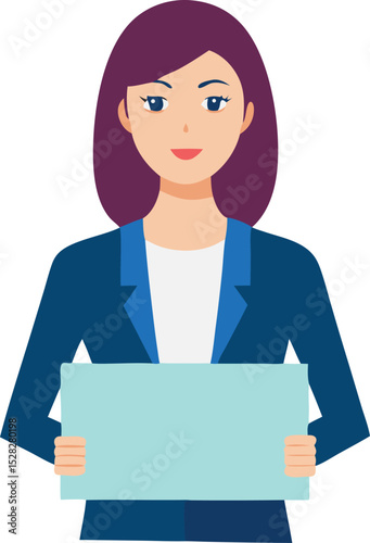 confident businesswoman sharp blazer holding vector