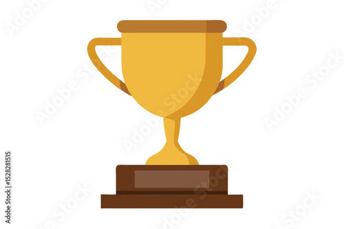 golden trophy cup vector illustration