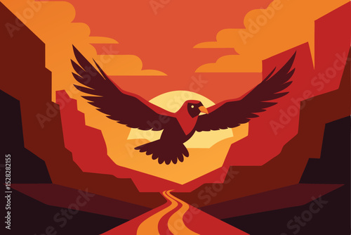 stylized hawk vector illustration