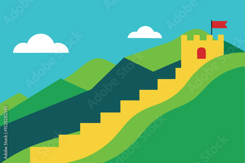 great wall of china vector illustration