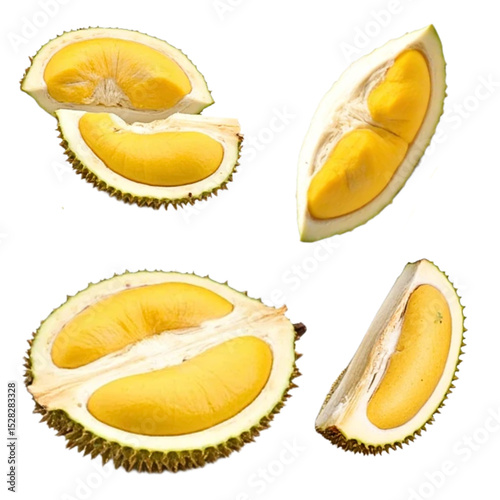 Durian isolated icon set with no background design element