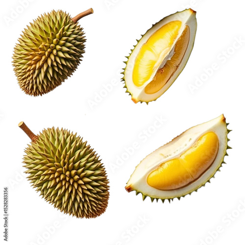 Durian isolated icon set with no background design element