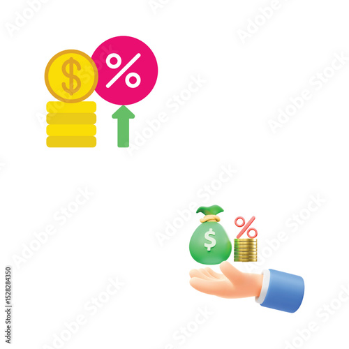 Interest rate and passive income interest rate icon vector