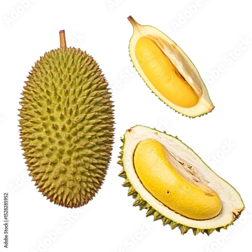 Durian isolated icon set with no background design element	