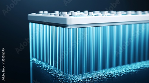 A detailed industrial infographic of a membrane bioreactor for wastewater, showing submerged hollow fibre modules, air scouring turbulence, and permeate collection troughs in cross-section