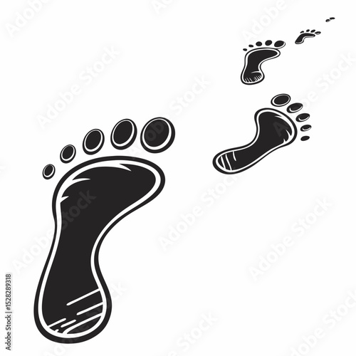 leg footprint icon isolated on white background vector illustration.