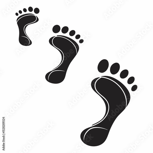 leg footprint icon isolated on white background vector illustration.