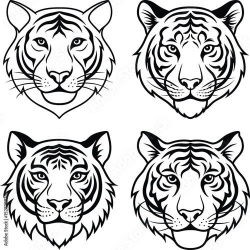 Forest Animal Faces Icon Set  Hand-drawn vector icon set - Cute animals with big eyes.

