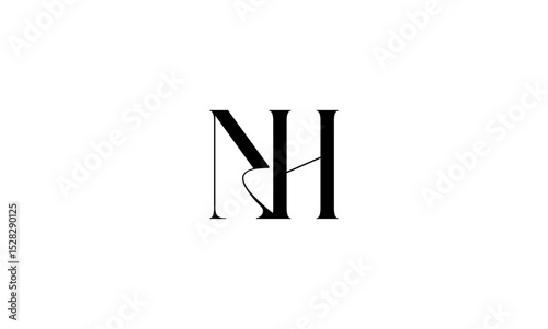 NH initial letters, monogram logo