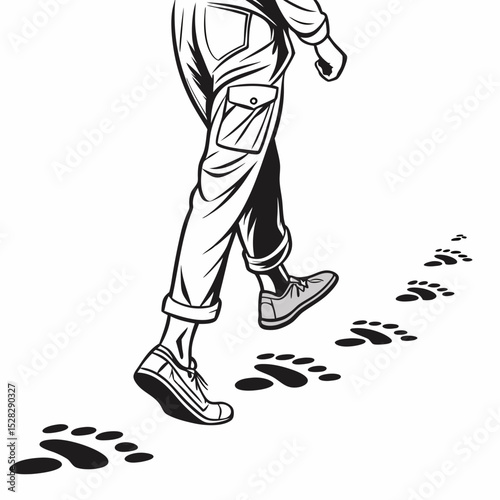 leg footprint icon isolated on white background vector illustration.