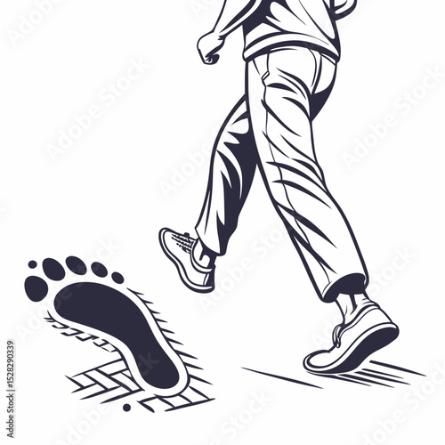 leg footprint icon isolated on white background vector illustration.