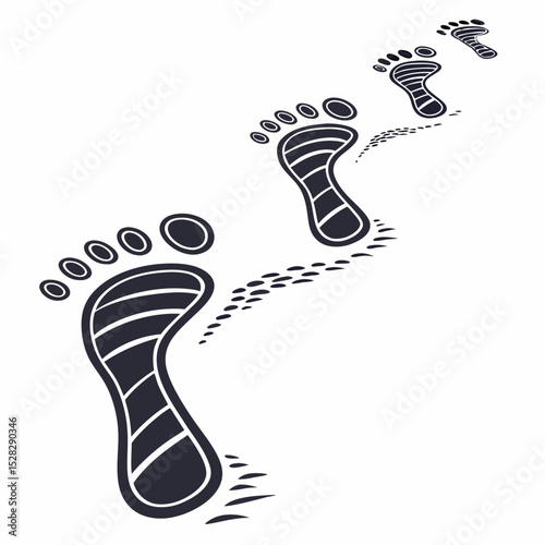 leg footprint icon isolated on white background vector illustration.