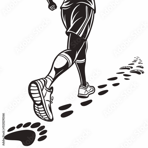 leg footprint icon isolated on white background vector illustration.