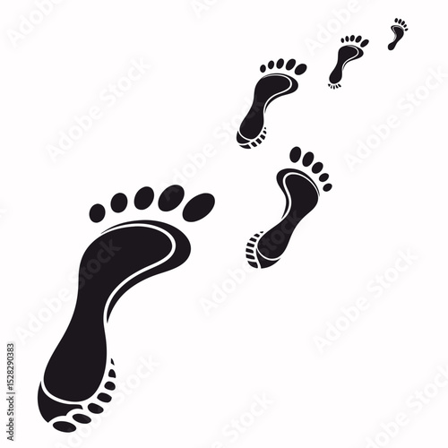 leg footprint icon isolated on white background vector illustration.