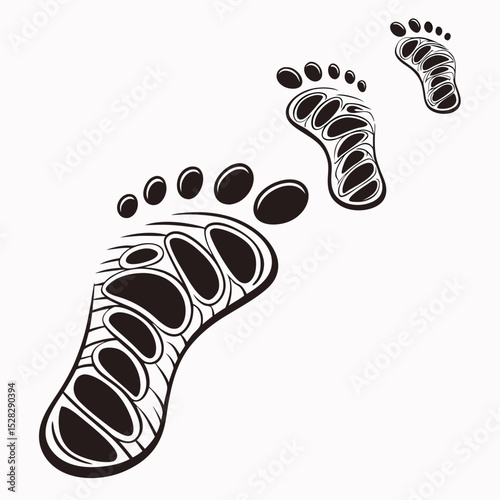 leg footprint icon isolated on white background vector illustration.