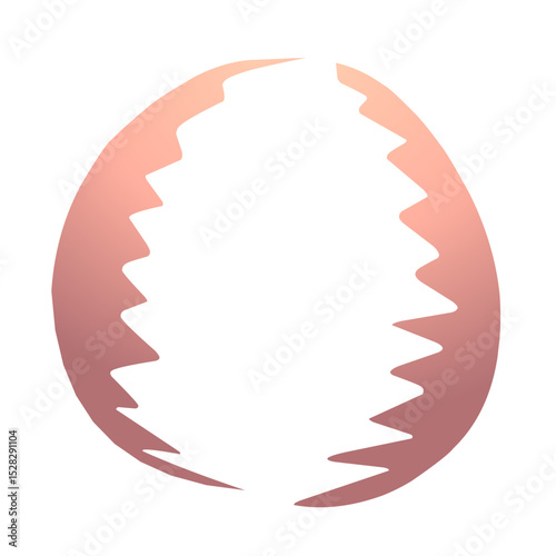 Abstract depiction of eggshell with jagged edges against dark background