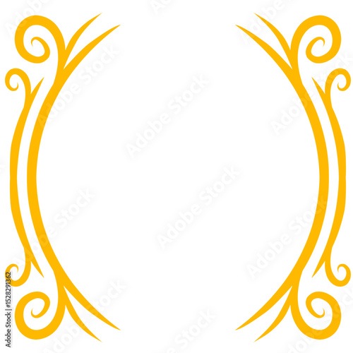 Ornate gilded frame with symmetrical flourishes against stark obsidian backdrop