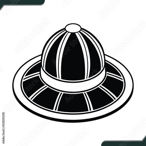 Elegant black top hat silhouette design perfect for vintage formal wear or magician themed projects and illustrations