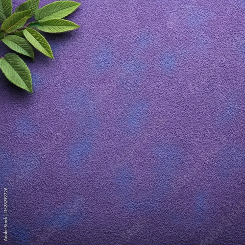 Purple Wall with Leaves