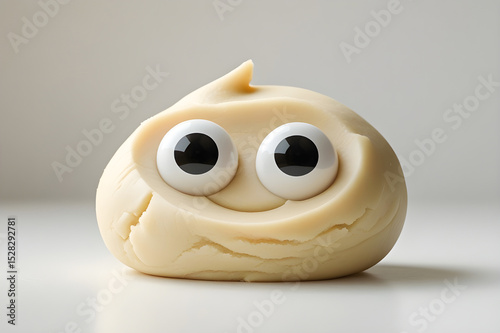 Whimsical Rounded Cookie Dough Blob with a Cute Face