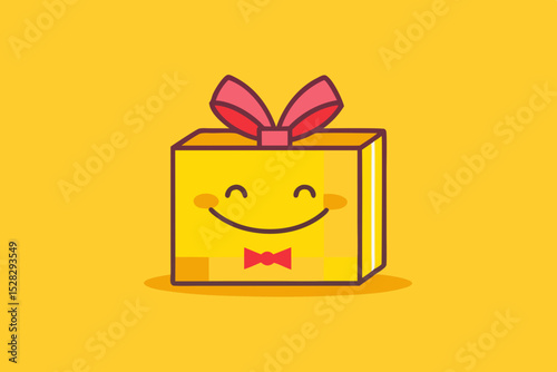 Cardboard box with bright infographics - how the order travels