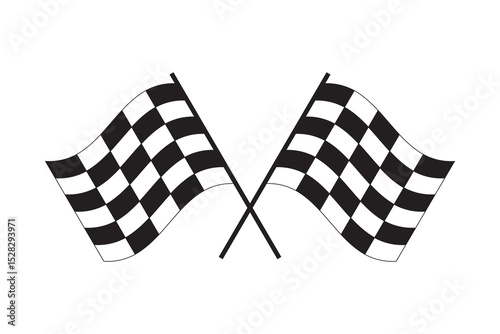 Race flags icon. Vector illustration isolated on a white background. eps10