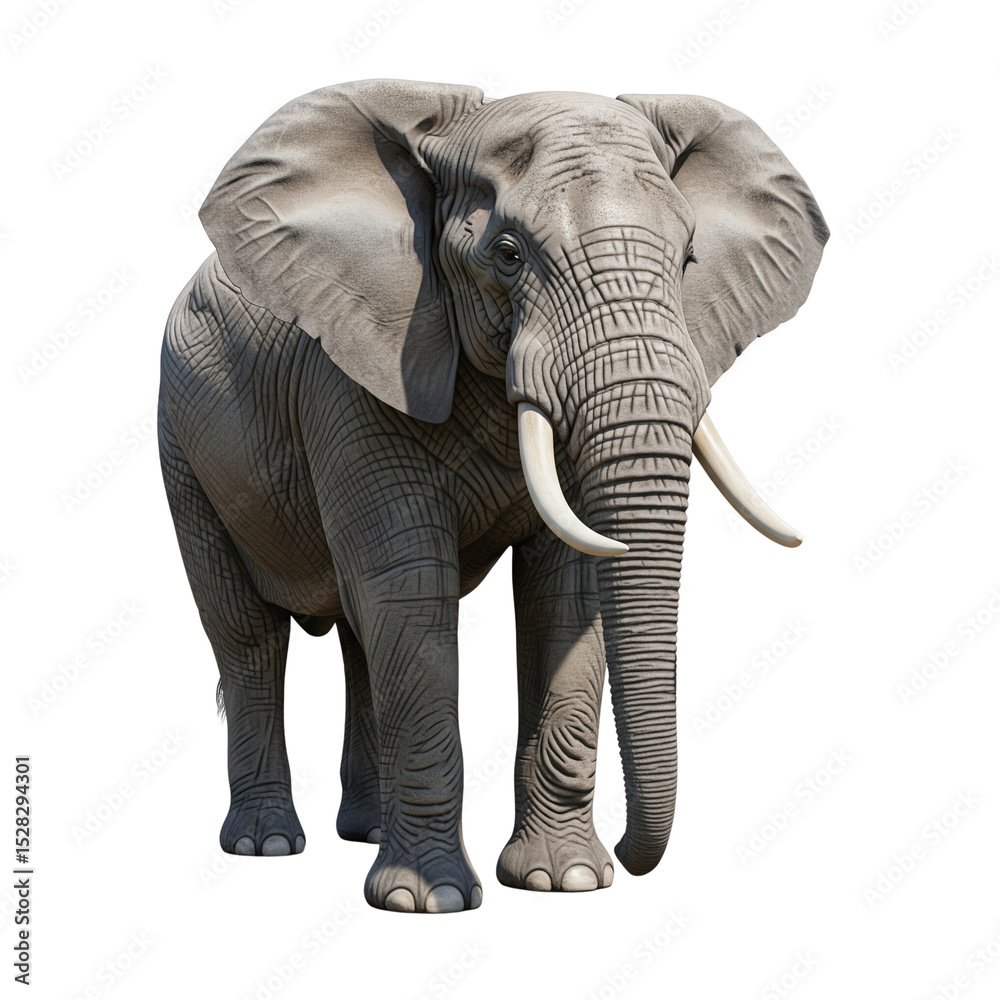Fototapeta premium African elephant isolated on white