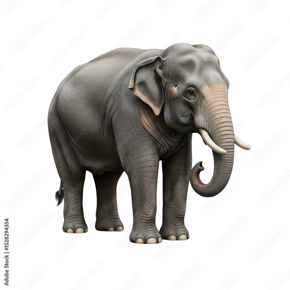 Fototapeta premium Asian elephant isolated on white background