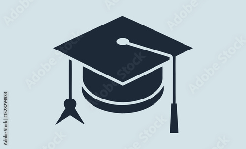 Graduation cap , academic diploma icon, student hat silhouette, education symbol vector, degree certificate graphic