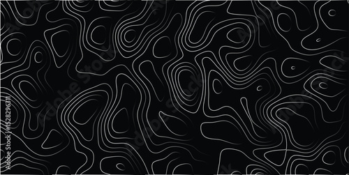 Abstract topographic map illustration with white lines on a dark background suitable for concepts related to data visualization and geological or geographical representation.