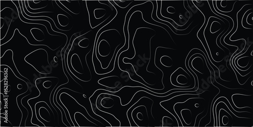 Abstract topographic map with contours a modern digital illustration representing elevation data on a dark background useful for design elements