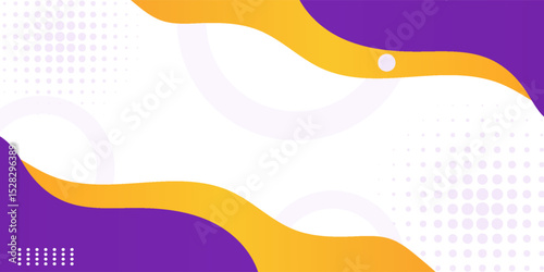 abstract banner background with fluid shapes in purple and orange color. vector illustration