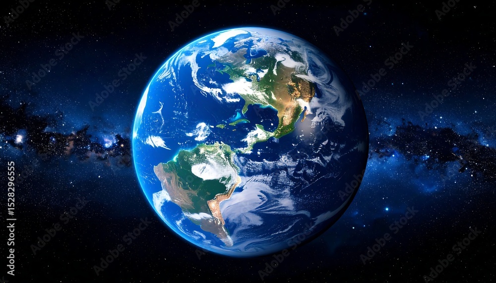 Obraz premium Earth with Space, Galaxy, and Planet.