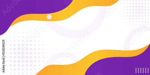 abstract banner background with fluid shapes in purple and orange color. vector illustration