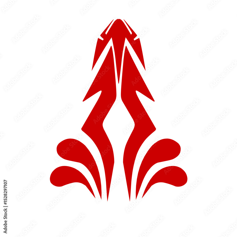 Obraz premium Abstract crimson graphic emblem on stark black, unique design concept