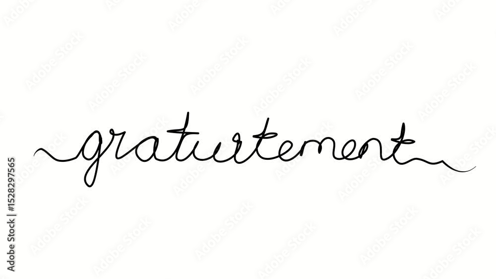 Free text in French. One line drawing doodle hand drawn. Video 4k  object illustration, minimalism hand drawn sketch design modern new